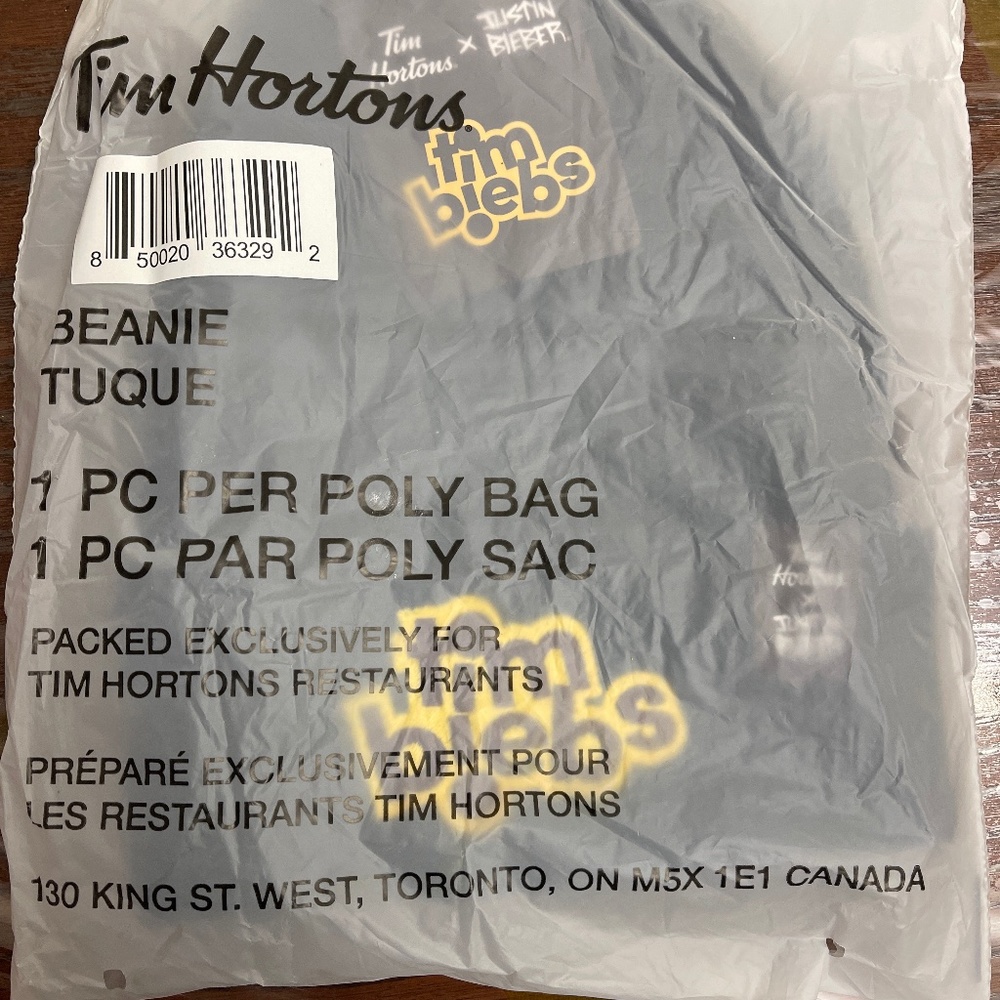 Tim Hortons X Justin bieber toque
